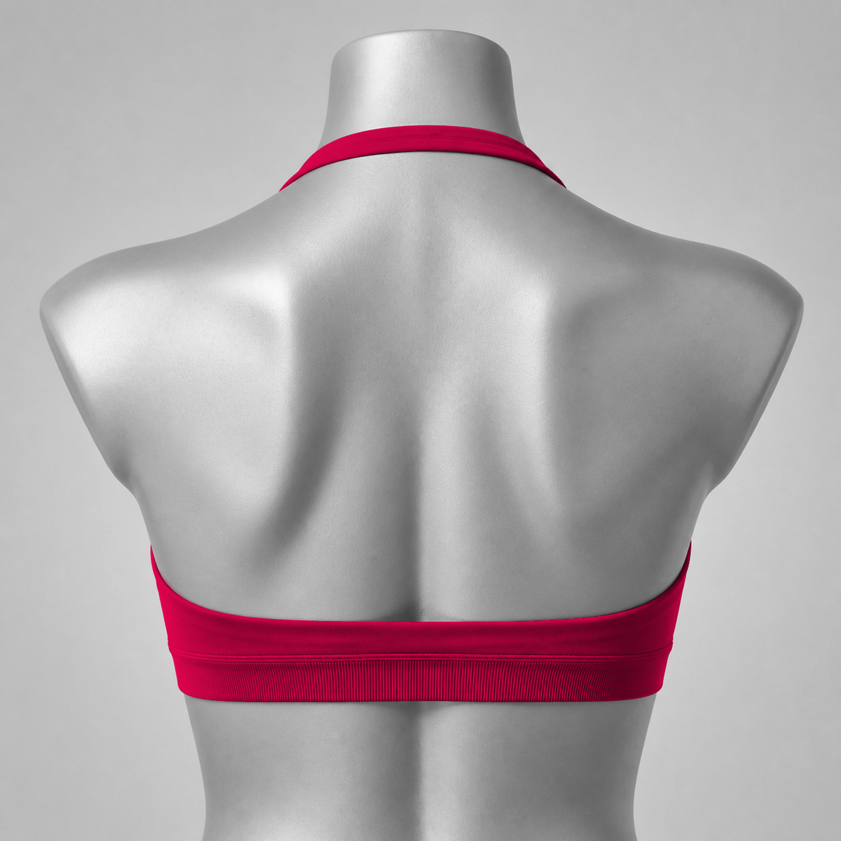 DLYNIO Wine Red halter sports bra, back view
