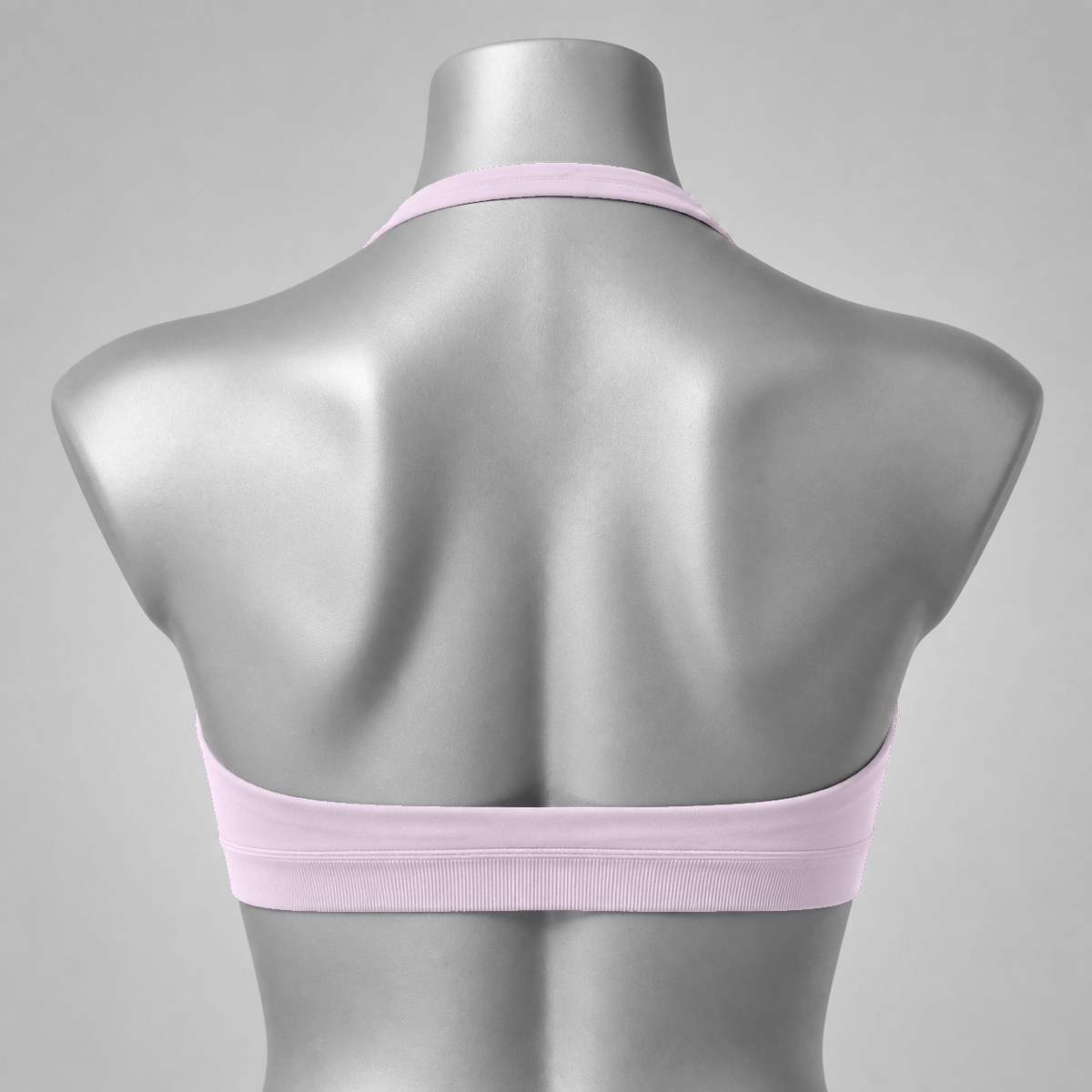DLYNIO Barbie Pink halter sports bra, back view