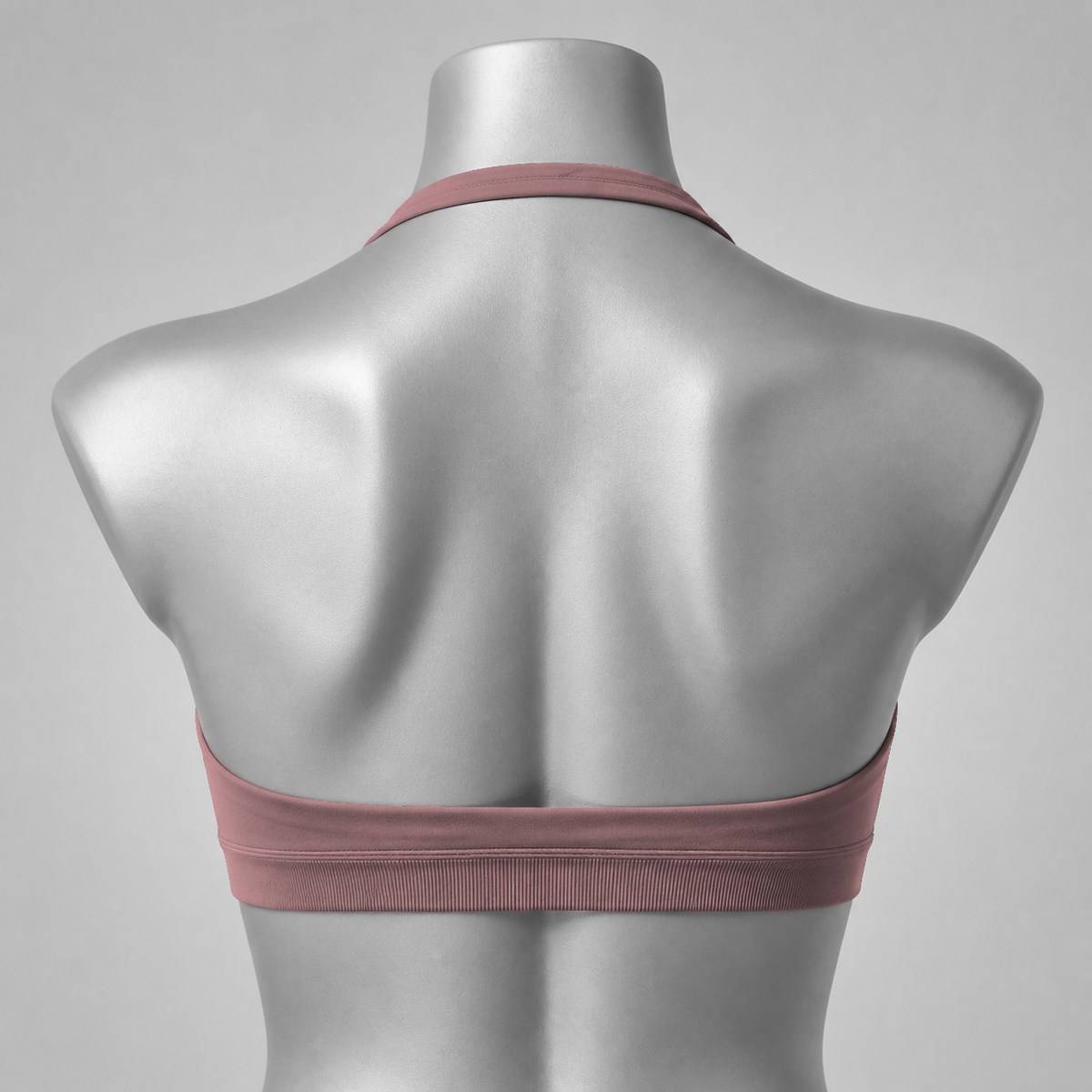 DLYNIO Coffee halter sports bra, back view