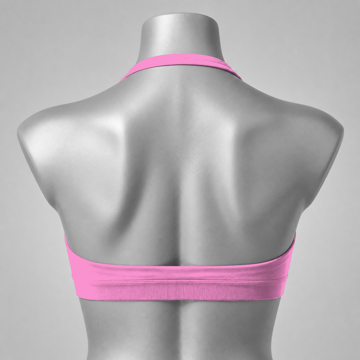DLYNIO Blossom Pink halter sports bra, back view