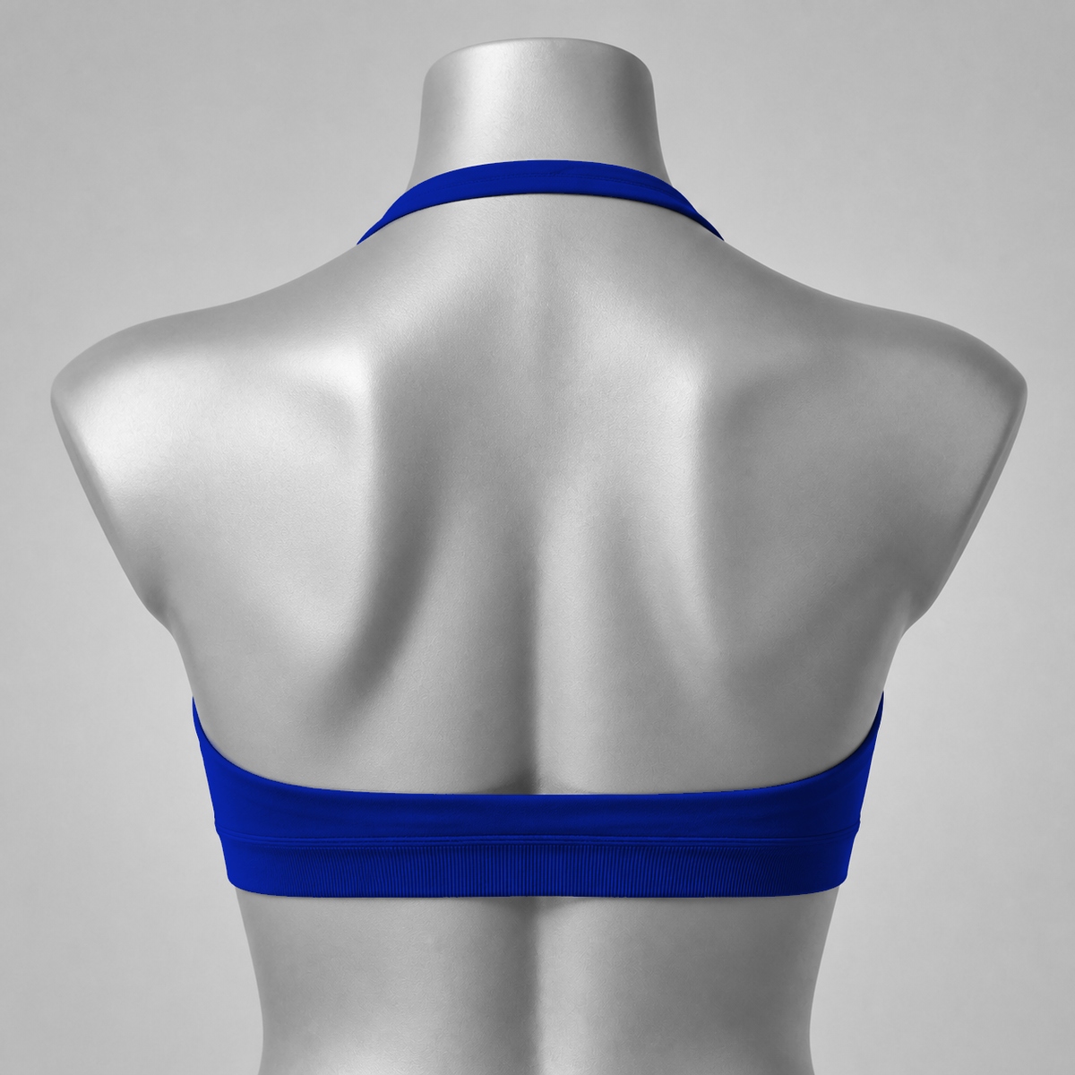 DLYNIO Ink Blue halter sports bra, back view