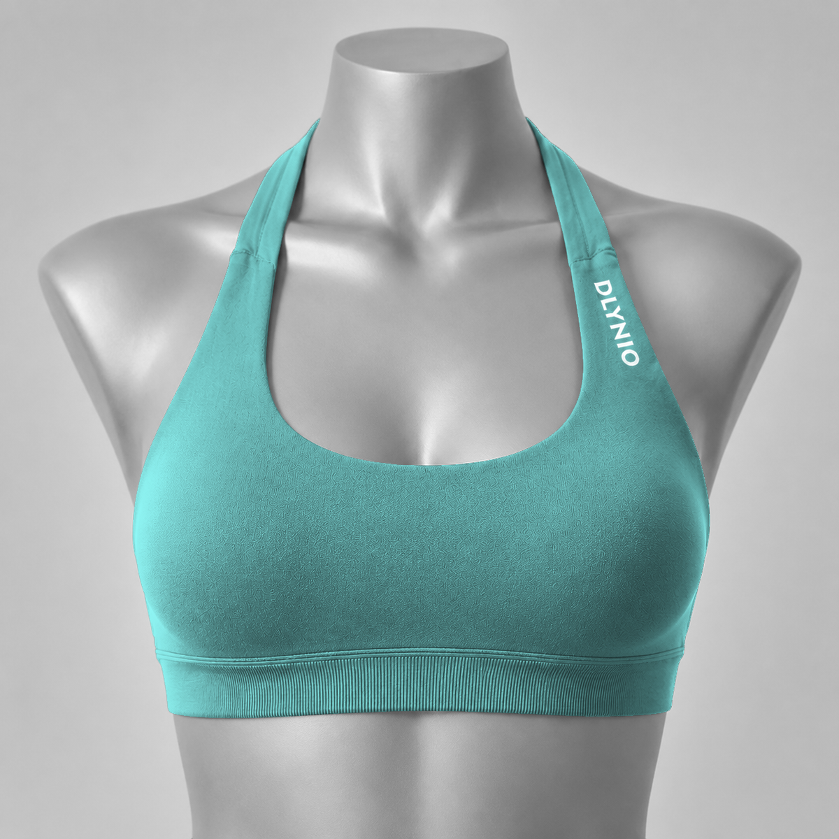 DLYNIO Mint Green halter sports bra, front view