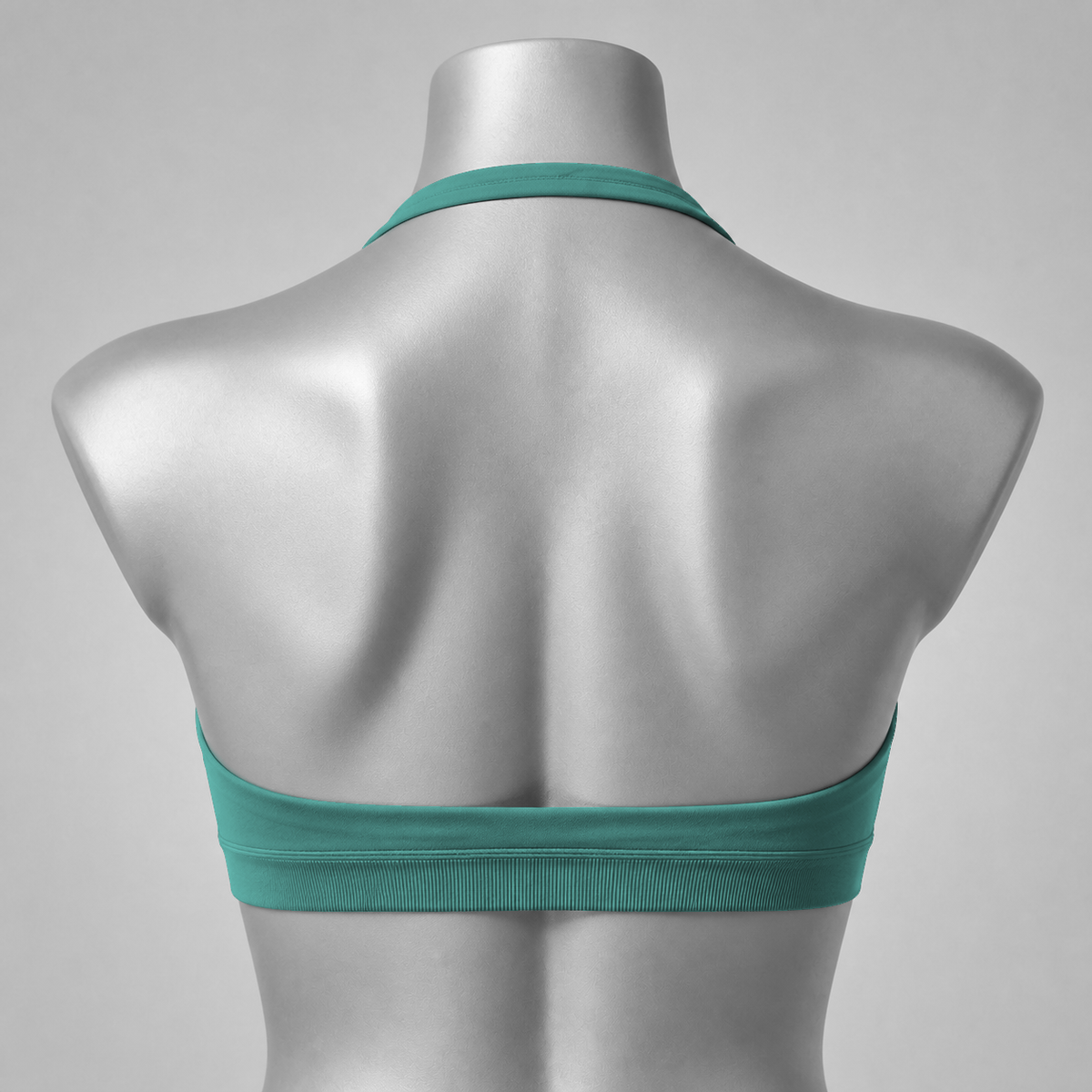 DLYNIO Pine Green halter sports bra, back view