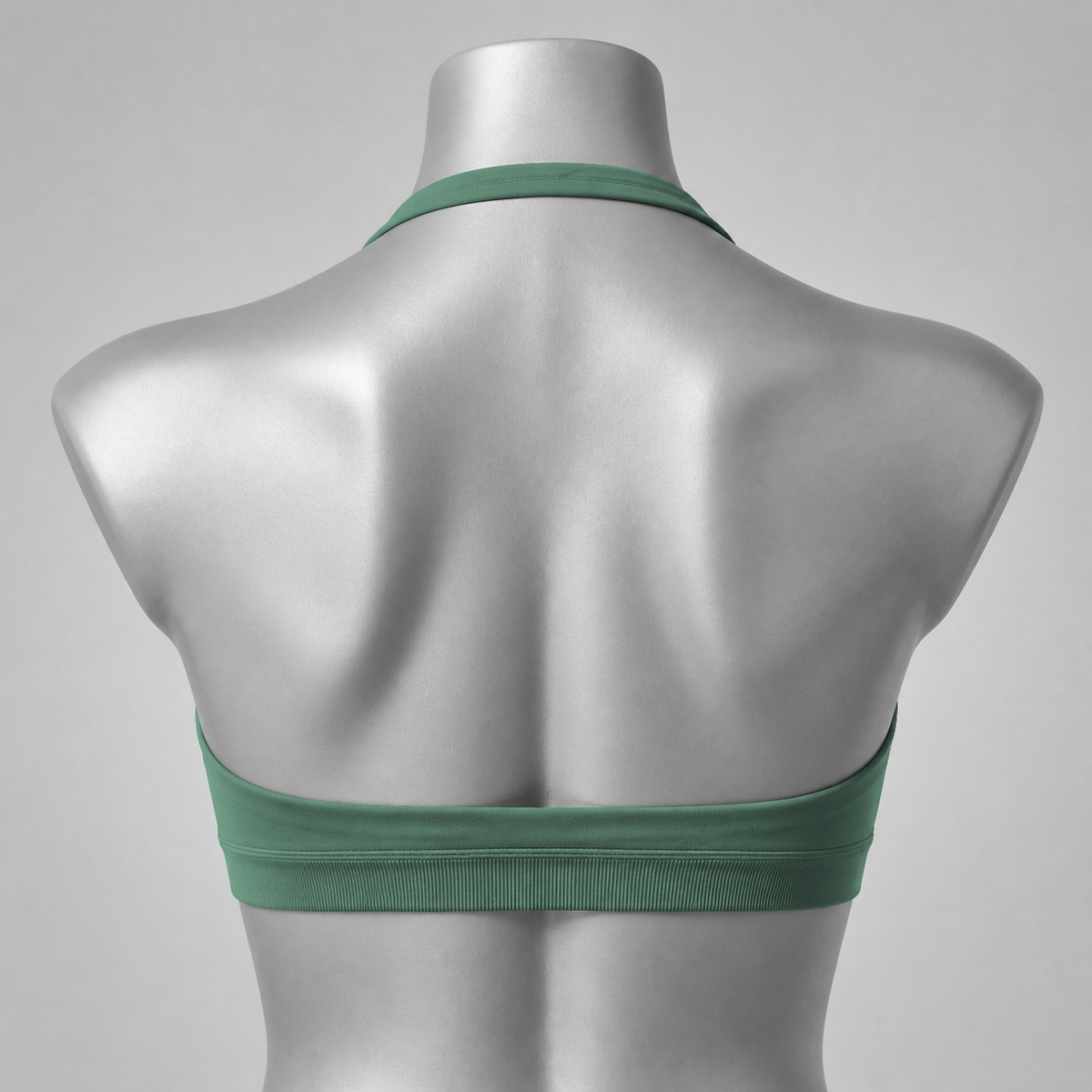 DLYNIO Pistachio halter sports bra, back view