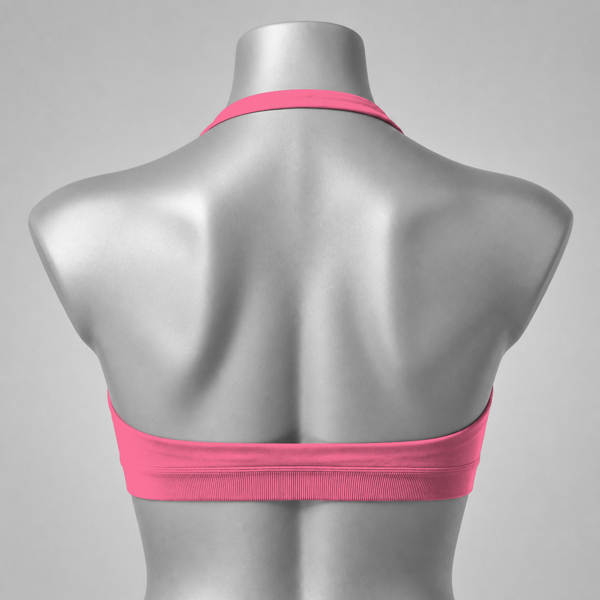 DLYNIO Coral halter sports bra, back view
