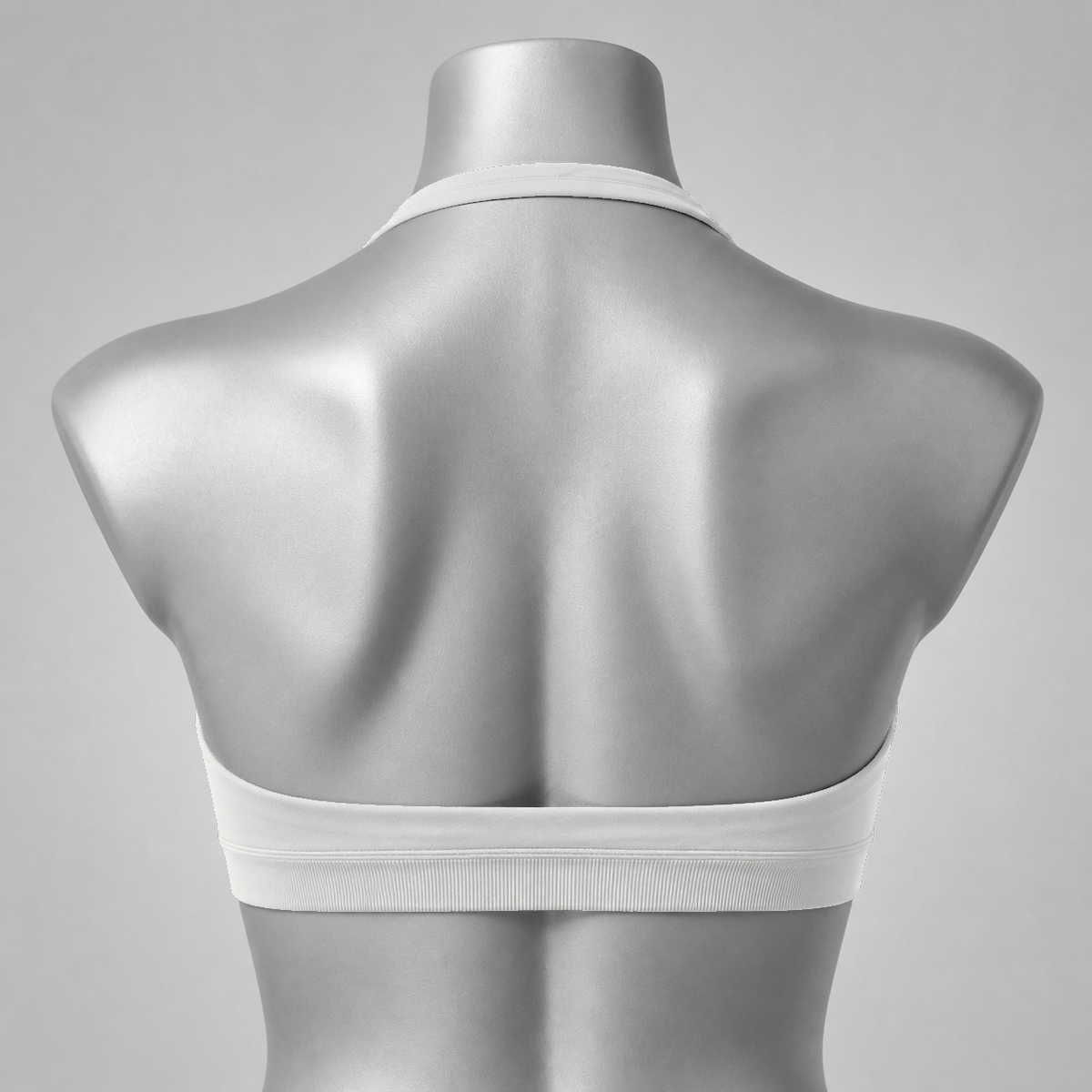 DLYNIO Feather Beige halter sports bra, back view