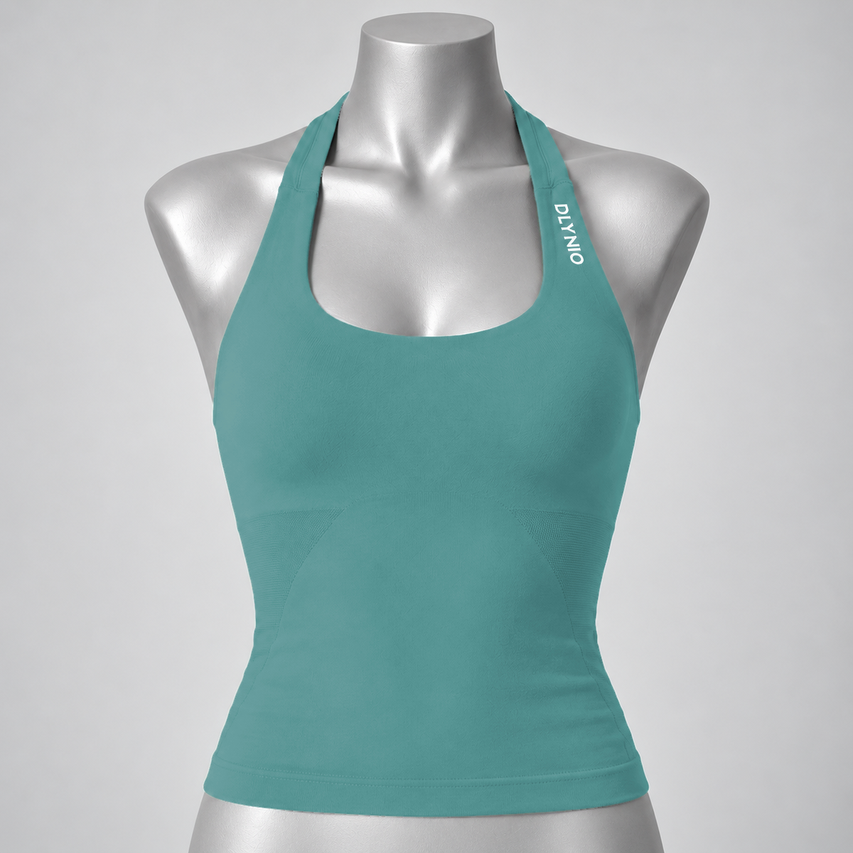 Impact Halter Top in Mint Green, front mannequin view