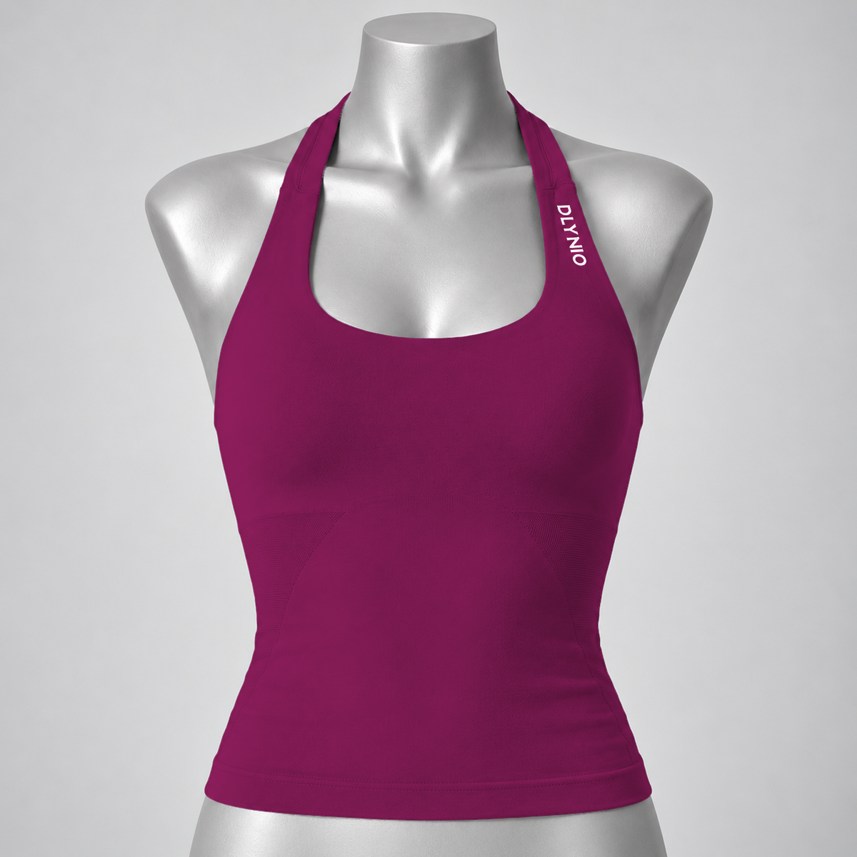Impact Halter Top in Wild Berry, front mannequin view