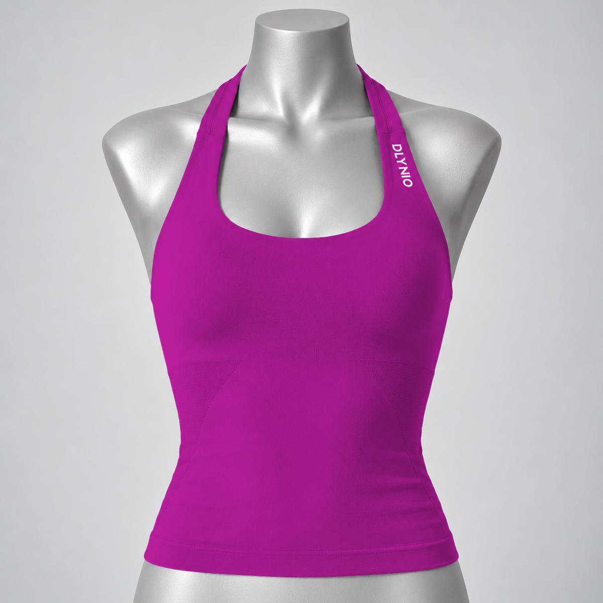 Impact Halter Top in Berry, front mannequin view