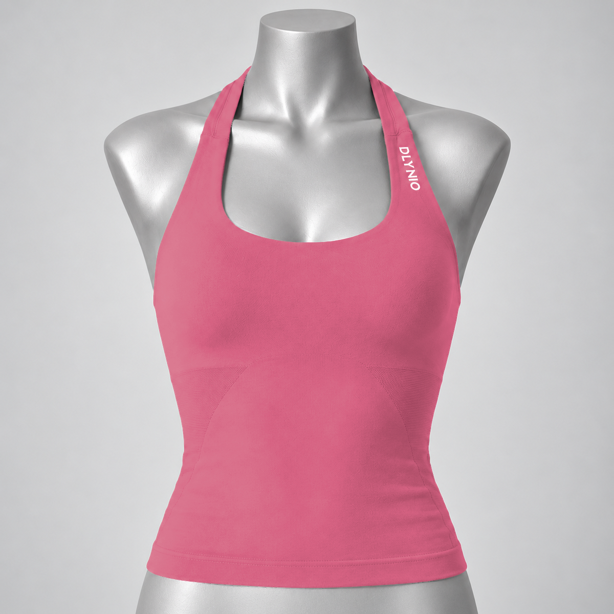 Impact Halter Top in Coral, front mannequin view