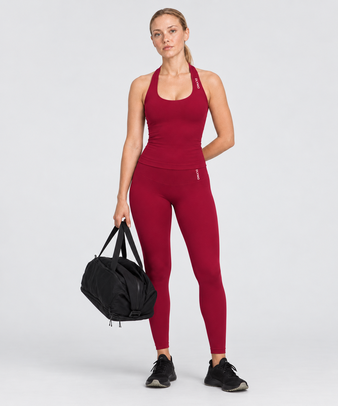 DLYNIO Wine Red Impact leggings; tops and accessories not included