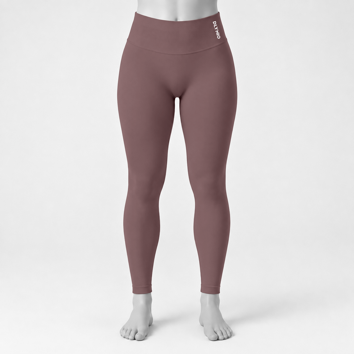DLYNIO Coffee Impact leggings, front mannequin view