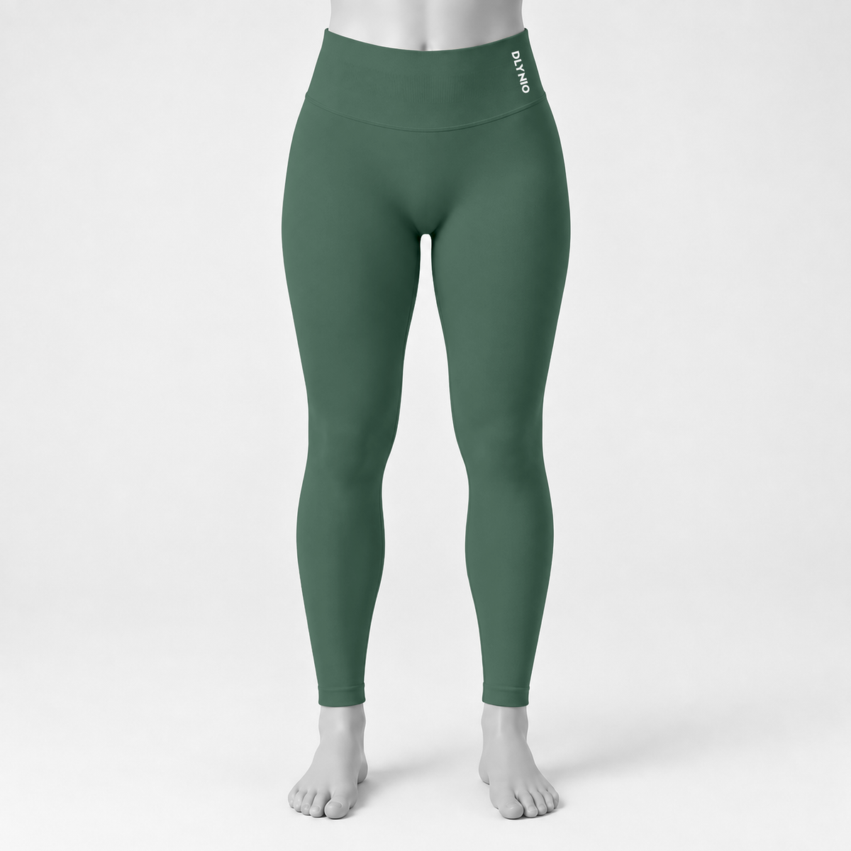DLYNIO Pistachio Impact leggings, front mannequin view