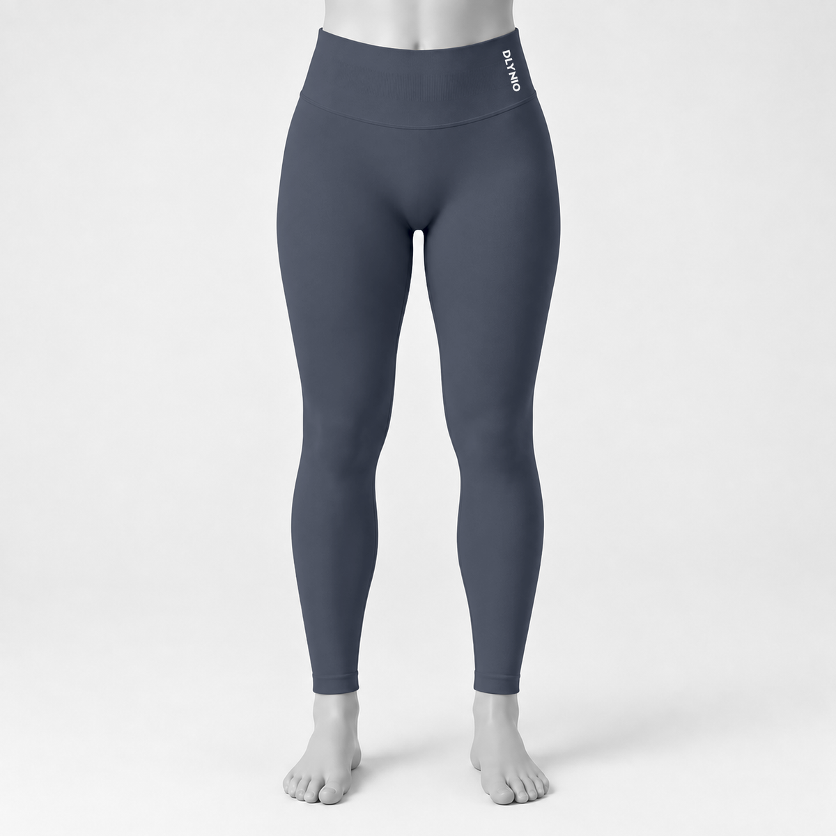 DLYNIO Shark Gray Impact leggings, front mannequin view