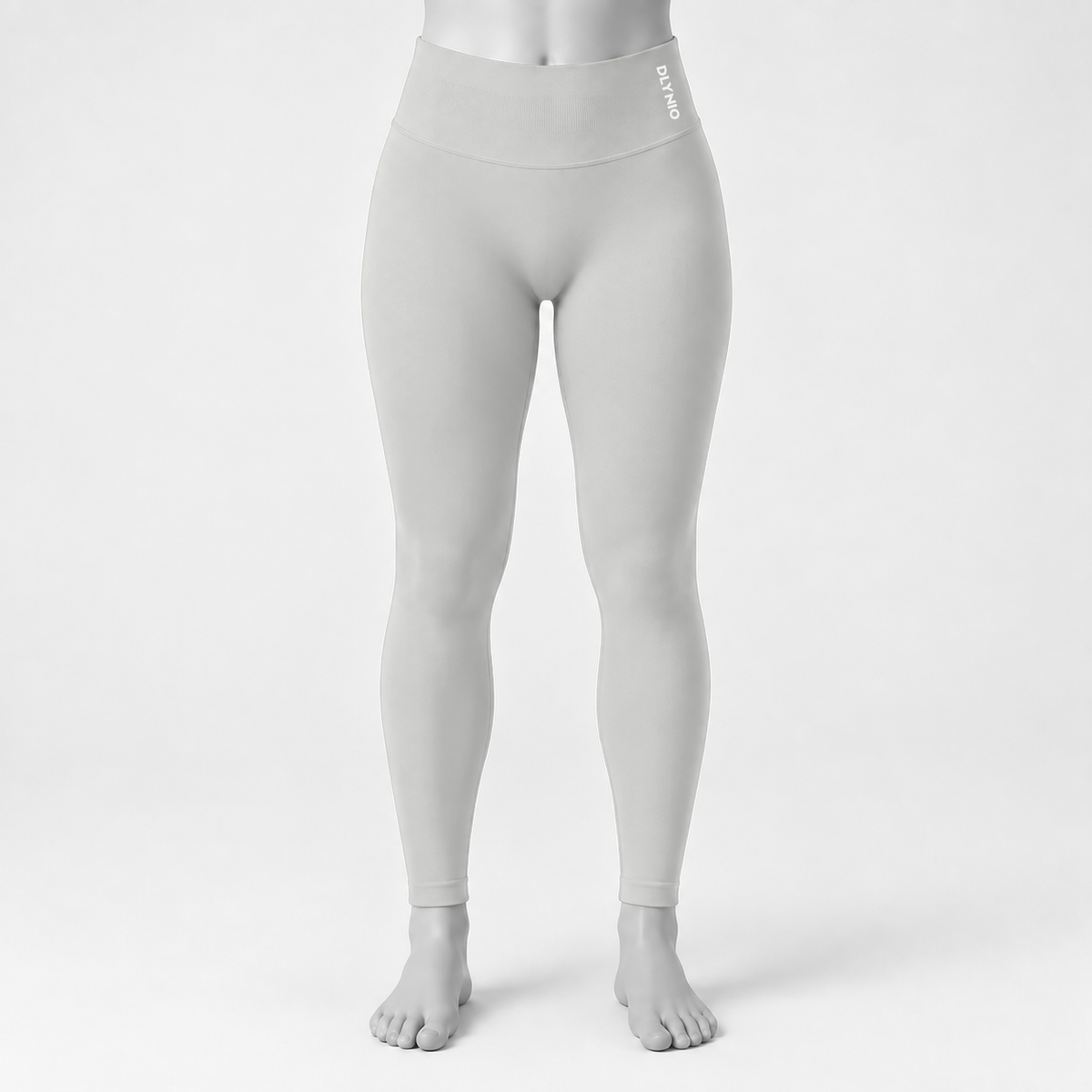 DLYNIO Feather Beige Impact leggings, front mannequin view