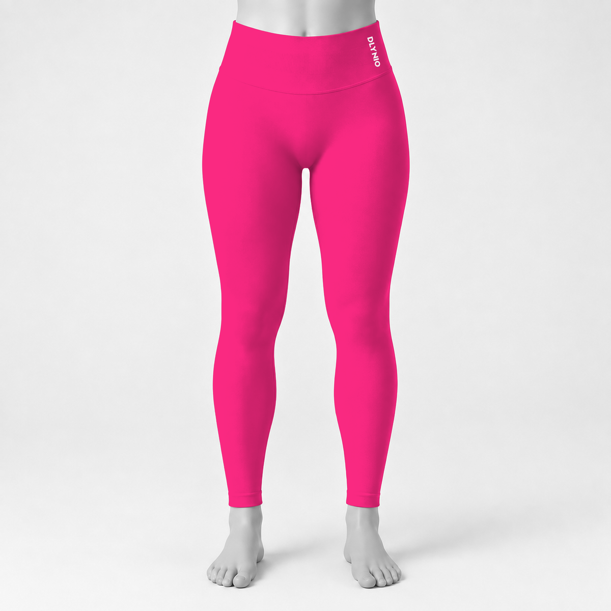 DLYNIO Dragon Fruit Pink Impact leggings, front mannequin view