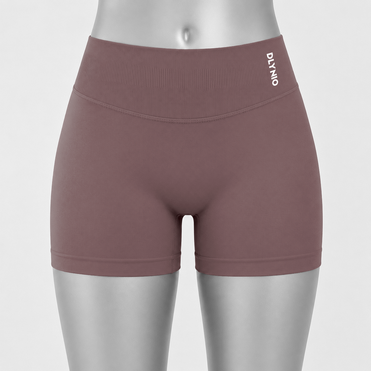DLYNIO Coffee Impact shorts, front mannequin view