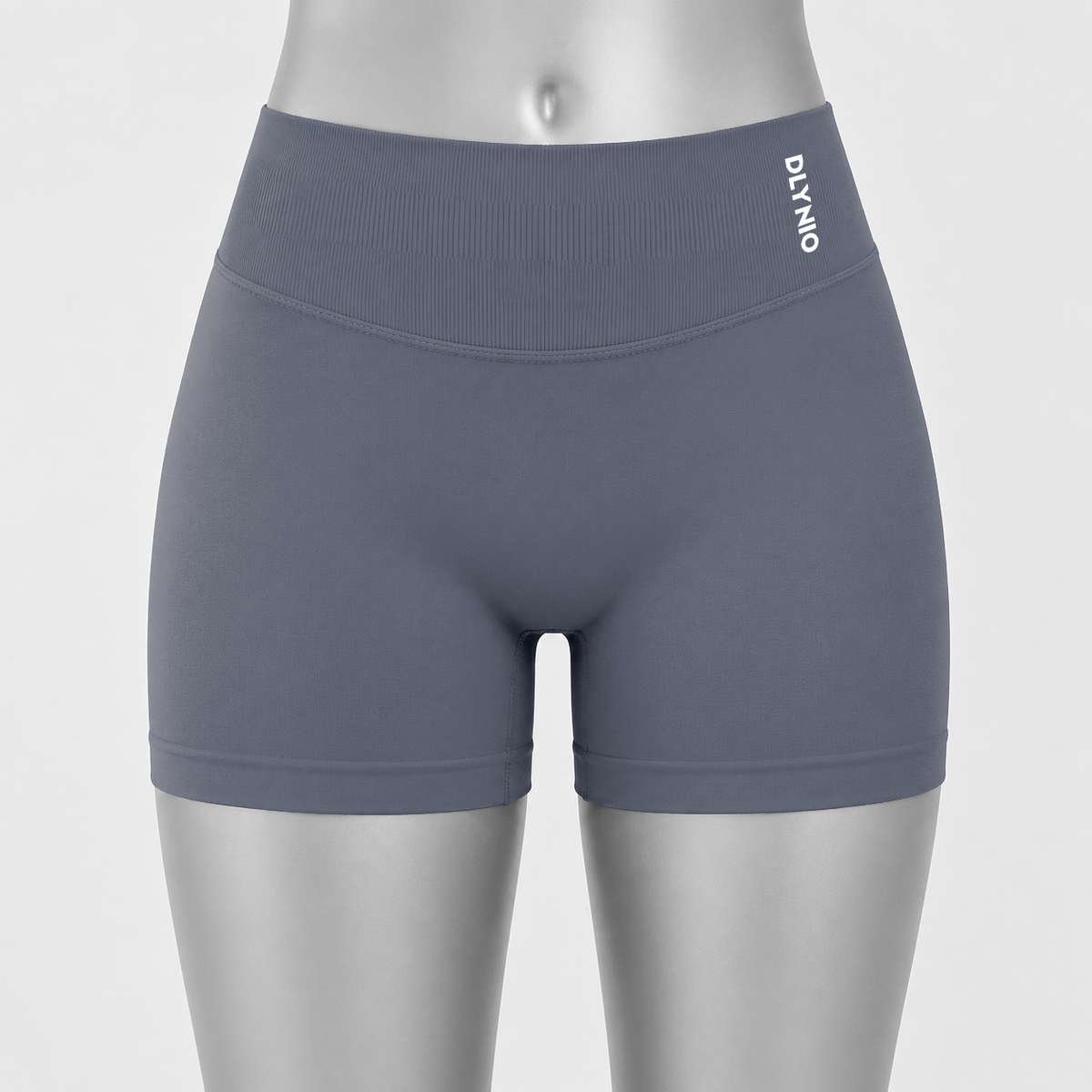 DLYNIO Dark Gray Impact shorts, front mannequin view