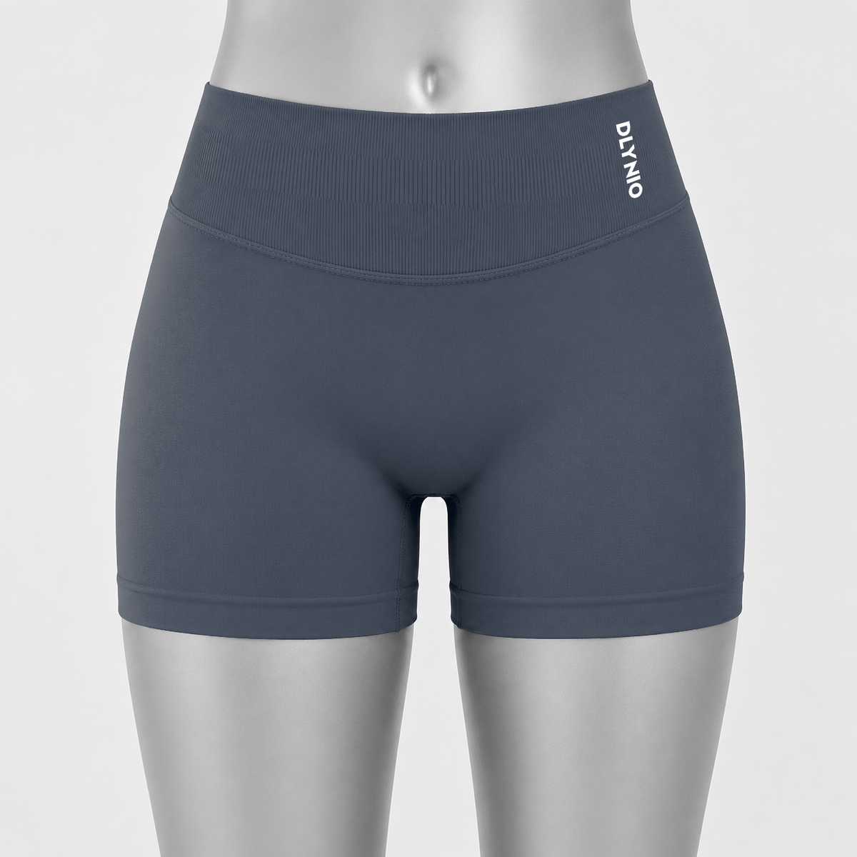 DLYNIO Shark Gray Impact shorts, front mannequin view