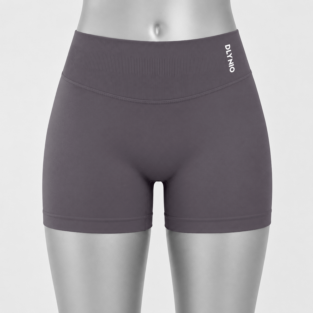 DLYNIO Truffle Impact shorts, front mannequin view