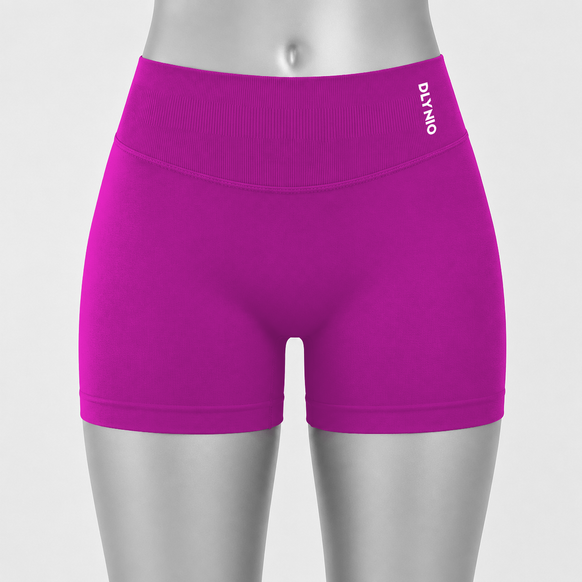DLYNIO Berry Impact shorts, front mannequin view